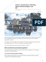 Synchromesh Gearbox Construction Working Principle Advantages Disadvantages and Applications PDF