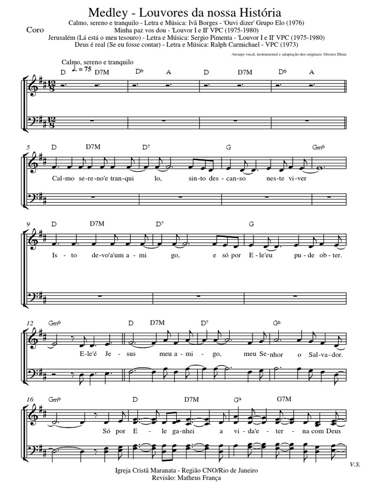 Medley Louvores Da Nossa História Vozes PDF