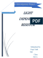Physics Investigatory Project LIGHT DEPE