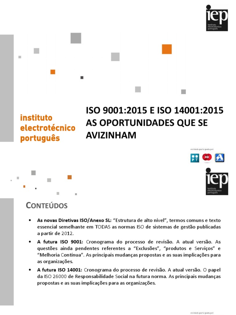 Oportunidades nas Normas ISO 9001 e 14001 | PDF | ISO 9000 | Gestão de ...