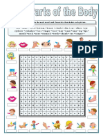 Parts of The Body Wordsearch Fun Activities Games Picture Description Exercises - 81955