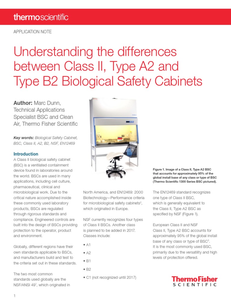 A2 b2 Biological Safety Cabibnet Application Note | PDF | Chemistry