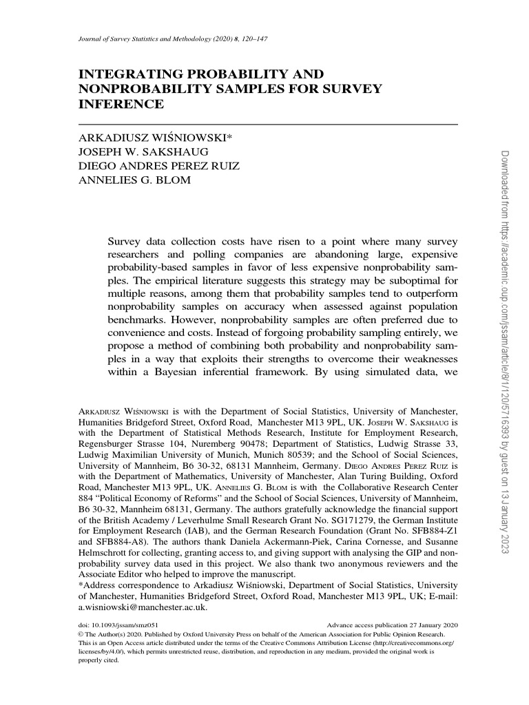 Combining Probability And Nonprobability Data