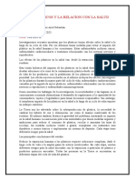 Los Plasticos y La Relacion Con La Salud