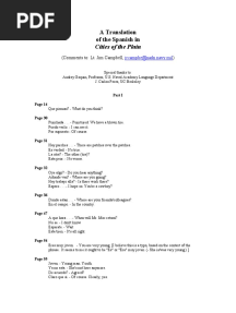 Translation of Spanish Passages in - Cities of The Plain - (Courtesy of Cormac McCarthy Society)
