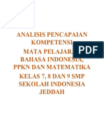 Analisis Pencapaian Kompetensi Mata Pelajaran Bahasa Indonesia, PPKN Dan Matematika Kelas 7, 8 Dan 9 SMP Sekolah Indonesia Jeddah