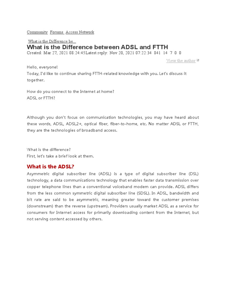 FTTH | PDF