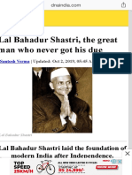 Lal Bahadur Shastri, the great man who never got his due