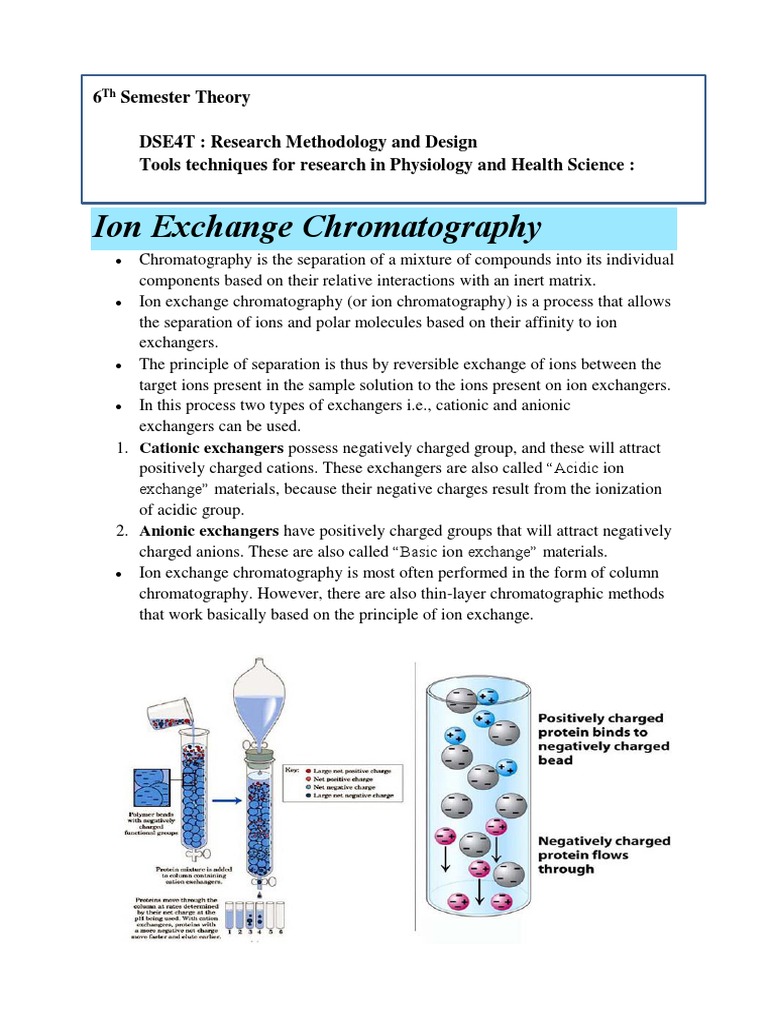 Ion Exchange Chromatography Overview | PDF | Chromatography | Protein ...