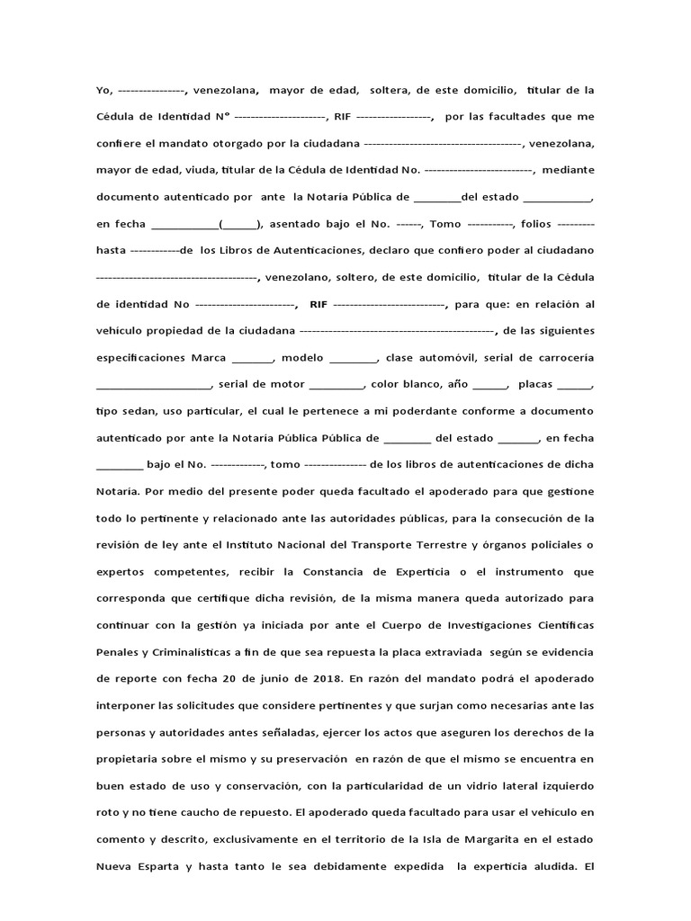 Poder Por Un Apoderado PDF