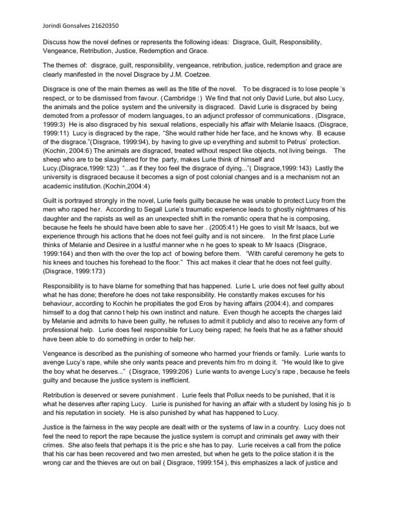 Disgrace essay image