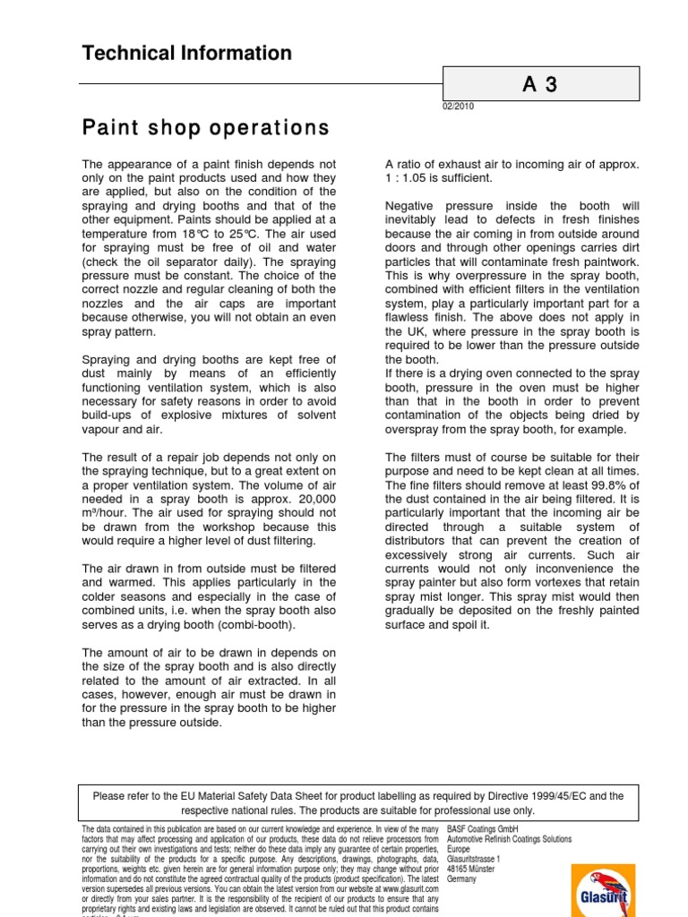 Paint Shop Operation 1 | PDF | Paint | Ventilation (Architecture)