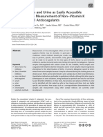 Patients ' Serum and Urine As Easily Accessible Samples For The Measurement of Non - Vitamin K Antagonist Oral Anticoagulants