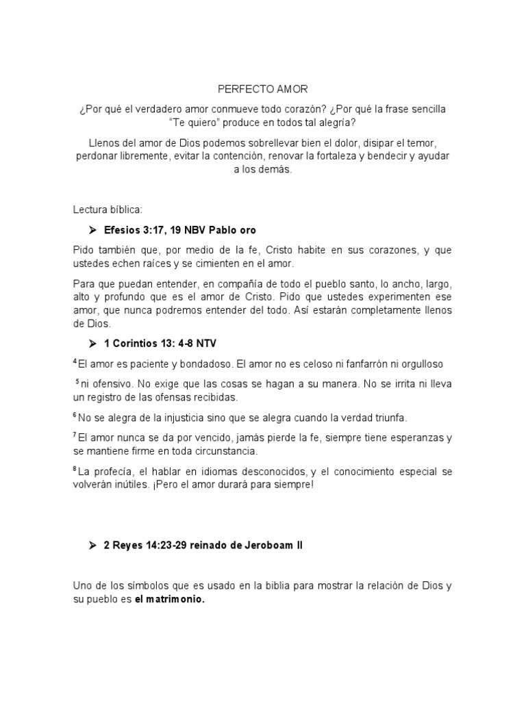 El Perfecto Amor de Dios | PDF | Pecado | Amor