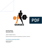 Lista precios discos mancuernas Gerseg Powerlifting