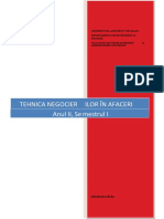 Tehnica Negocierilor in Afaceri ID Unitatea I II III IV PDF