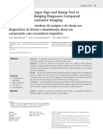 Sensitivity of Laségue Sign and Slump Test in Hernia and Disc Bulging Diagnoses Compared With Magnetic Resonance Imaging