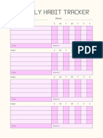 Purple Minimalist Monthly Habit Tracker Planner