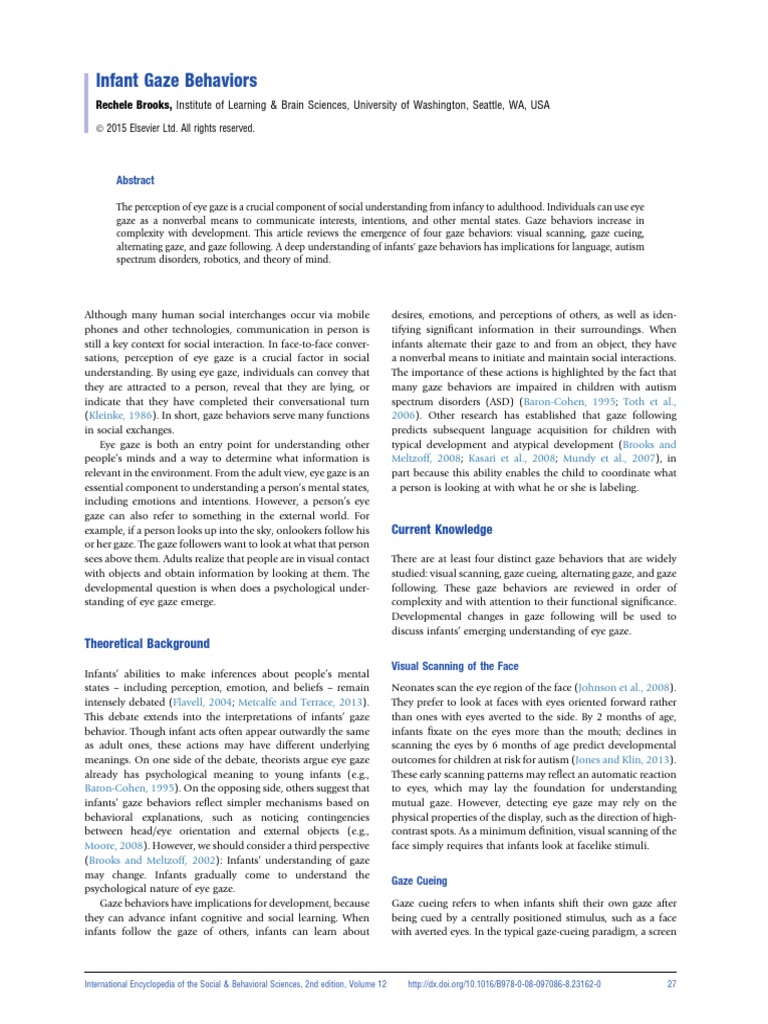 Infant gaze behaviors pdf theory of mind autism spectrum