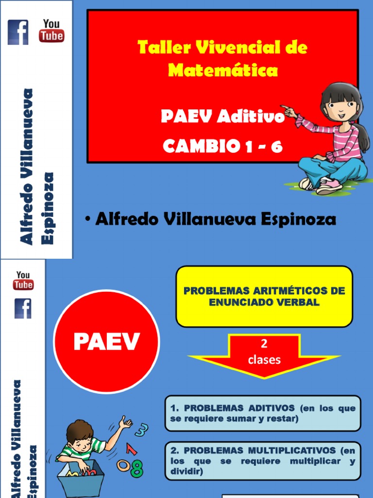 Taller Vivencial de Matemática. PAEV Aditivo CAMBIO 16. Alfredo