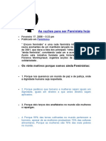 10 Razões para Ser Feminista Hoje