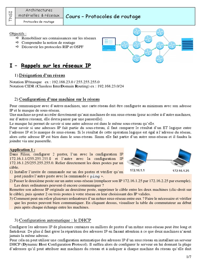Cours - Protocoles de Routage | PDF | Ordinateurs | Technologie et ...