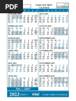 Shift C 2023 Calendar