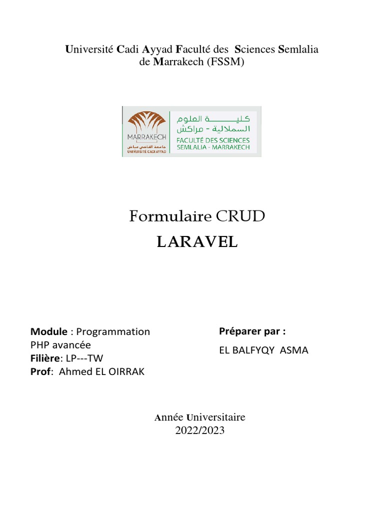 Formulaire CRUD avec Laravel 8 | PDF | Informatique | Ingénierie ...