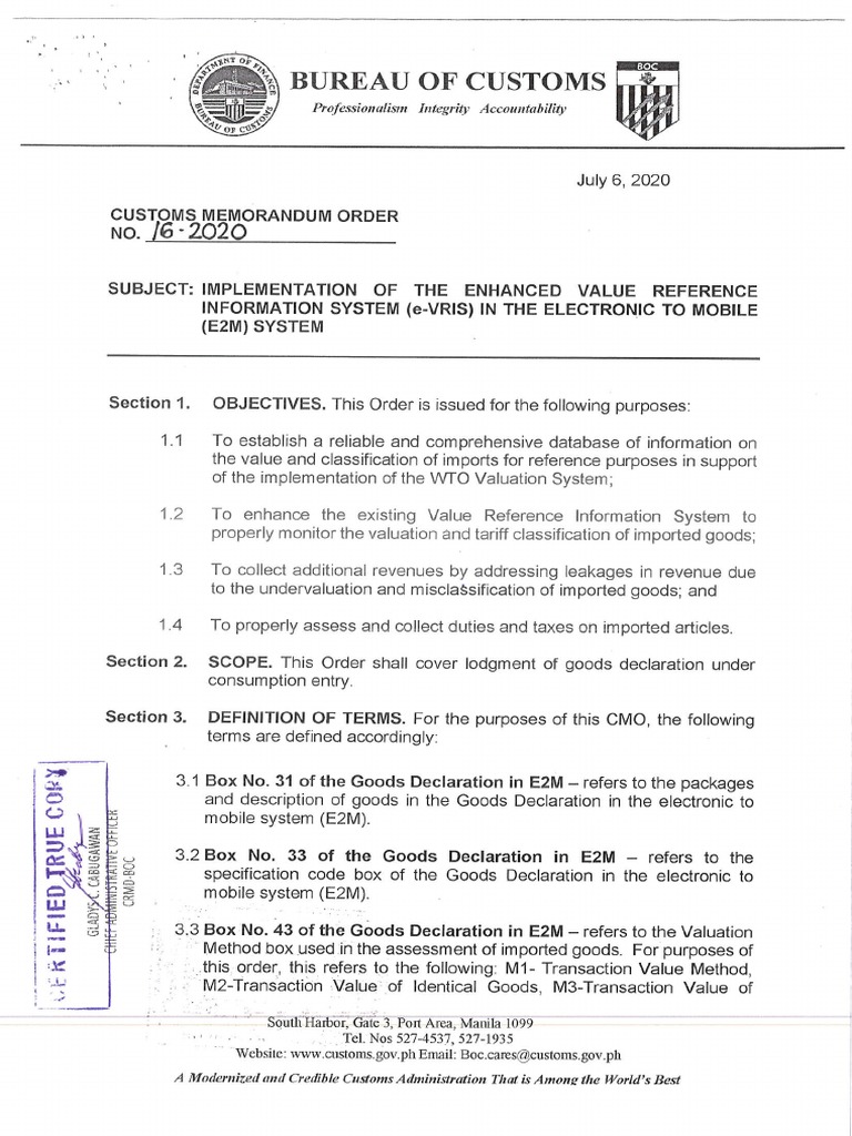 BOC CMO No 16 2020 | PDF