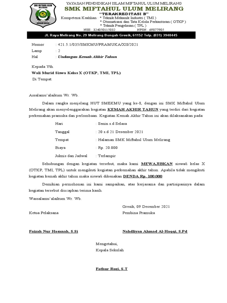 Undangan SISWA | PDF
