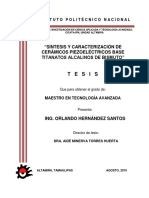 Síntesis y Caracterización de Ceramicos Piezoelectricos Base Titanatos Alcalinos de Bismuto