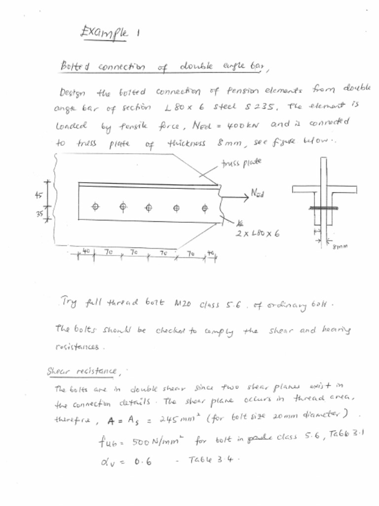 Example 1 Bolted Connection PDF
