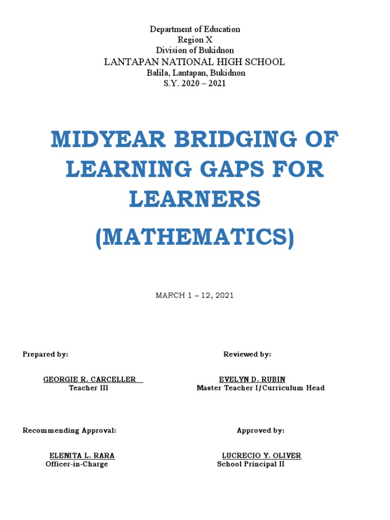 Learners remedial program in mathematics illustrating arithmetic and