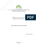 LISTA SISTEMAS LINEARES - Cálculo Numérico