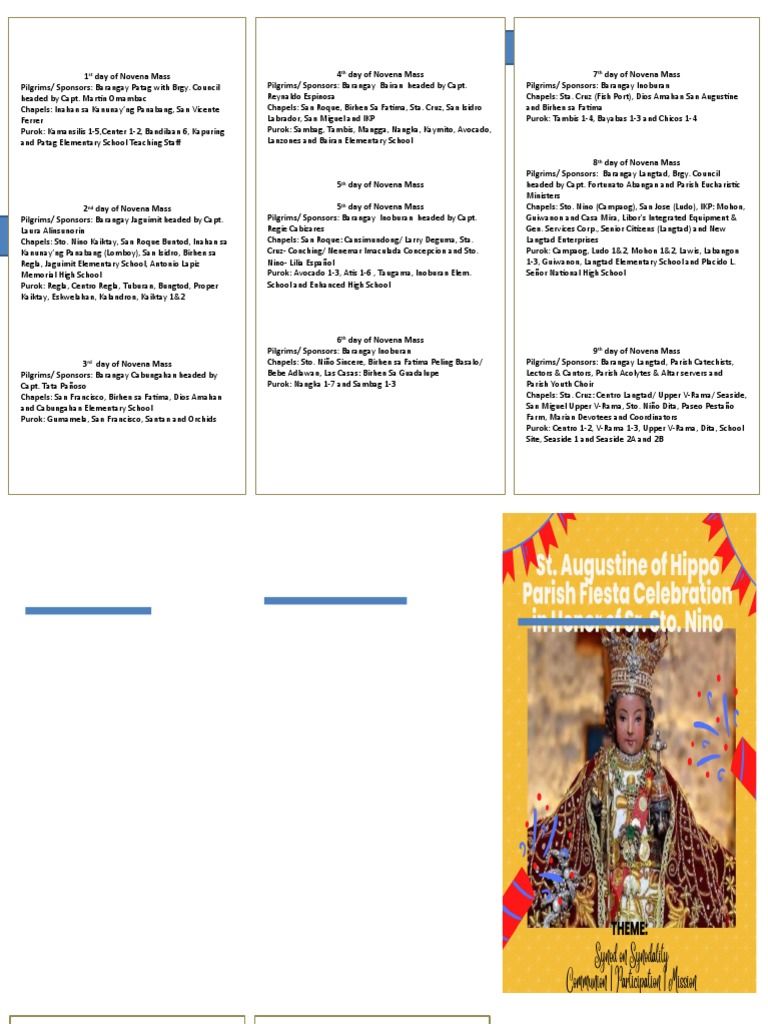 Novena Mass Sched Pdf Christian Organizations Eucharist