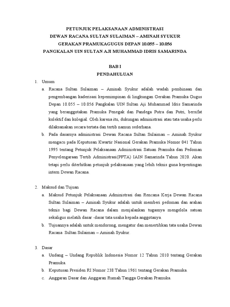 Panduan Administrasi Dewan Racana Pramuka | PDF