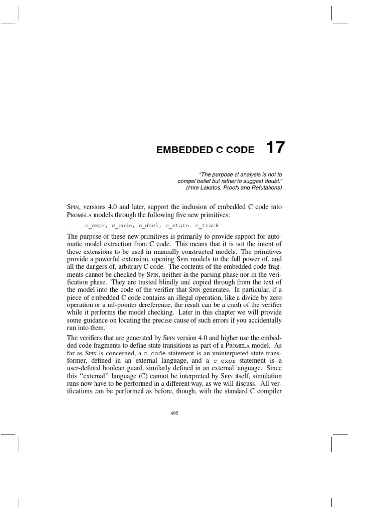 Embedded C Code in SPIN Models | PDF