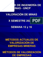 Clase 15 y 16 - Metodos Actuales de Valoracion de Emp. Mineras