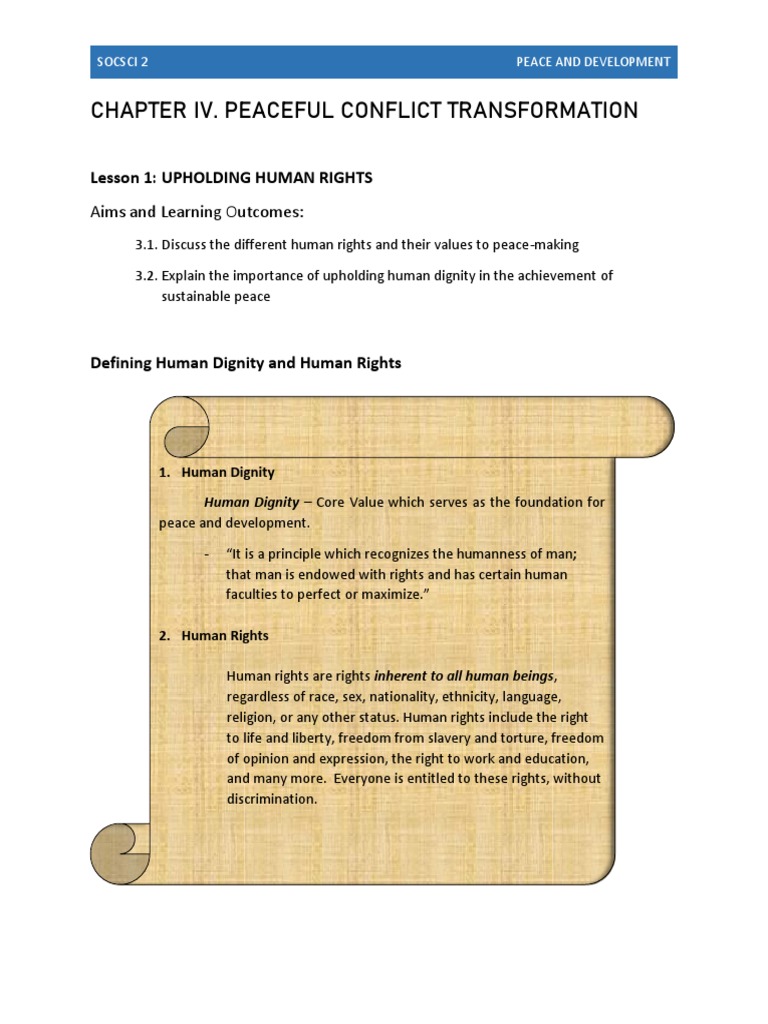 Upholding Human Rights for Peace | PDF | Human Rights | Social Justice