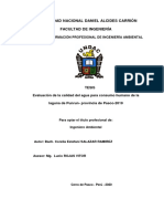 Evaluación de La Calidad Del Agua para Consumo Humano de La