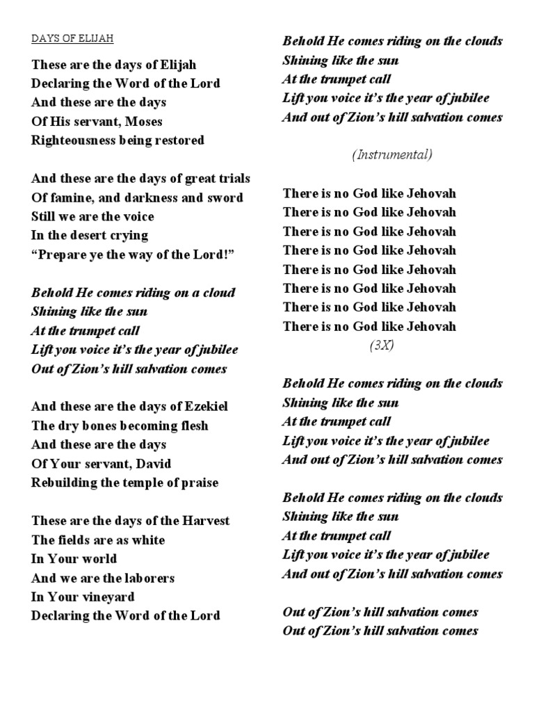 DAYS OF ELIJAH | PDF