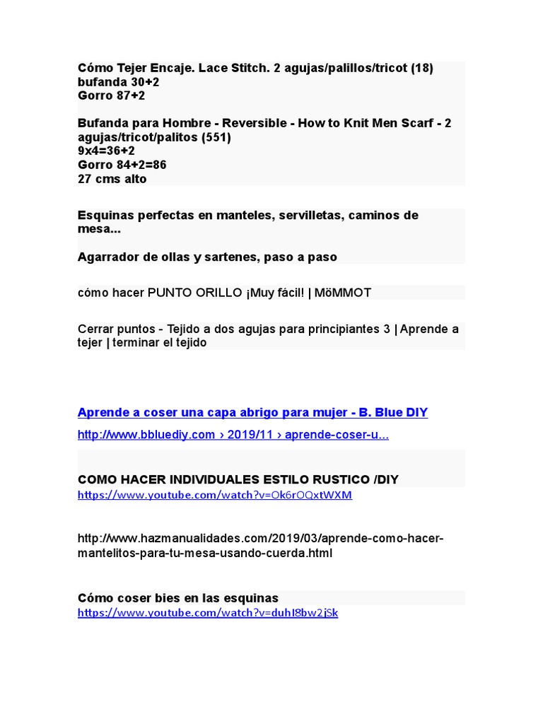 Cómo Tejer Encaje | PDF