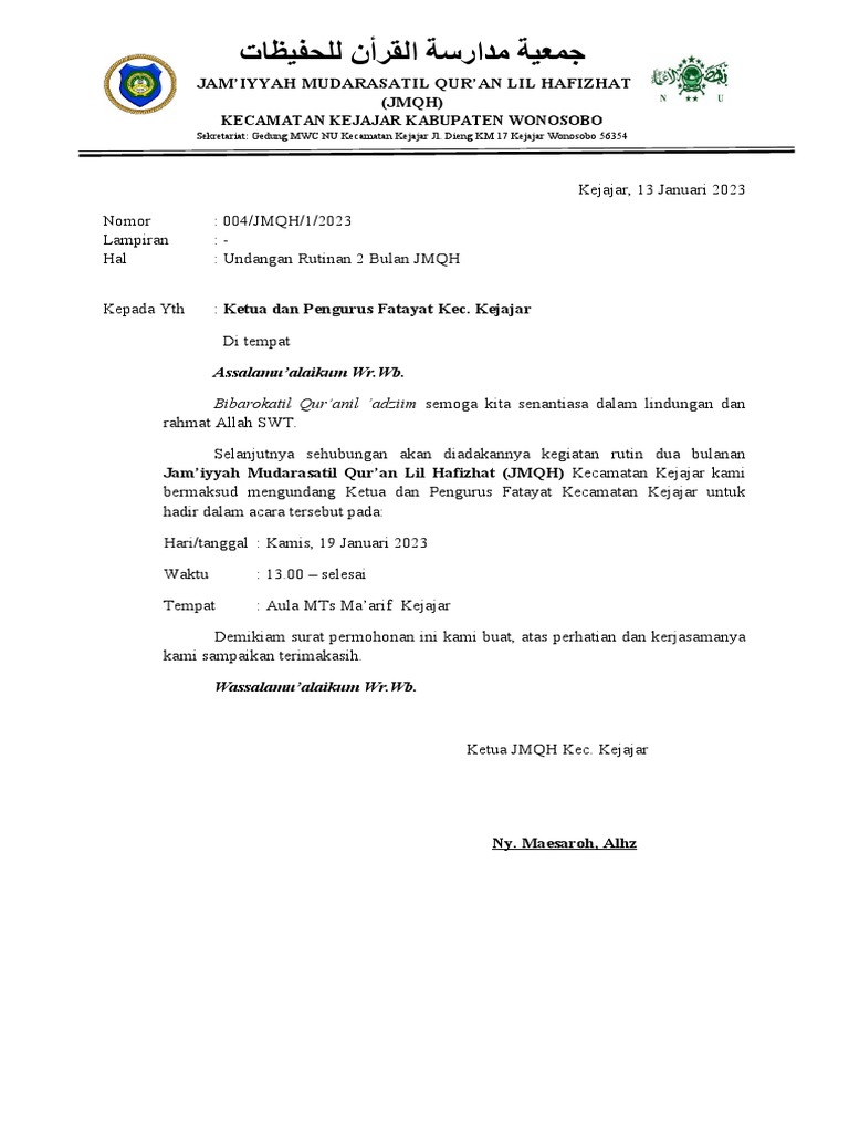 Undangan Fatayat | PDF