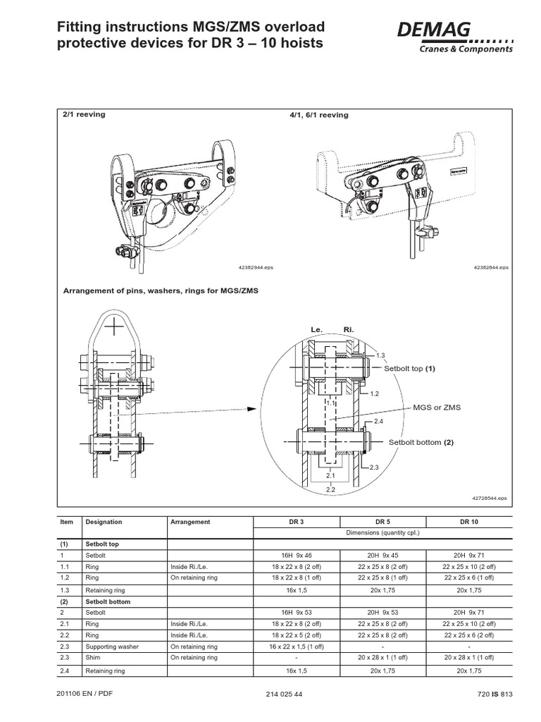 MGS/ZMS Overload Device Fitting Guide | PDF | Tools | Manufactured Goods