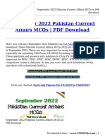 September 2022 Pakistan Current Affairs MCQs in PDF Download