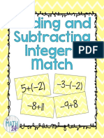 Adding and Subtracting Integers Match