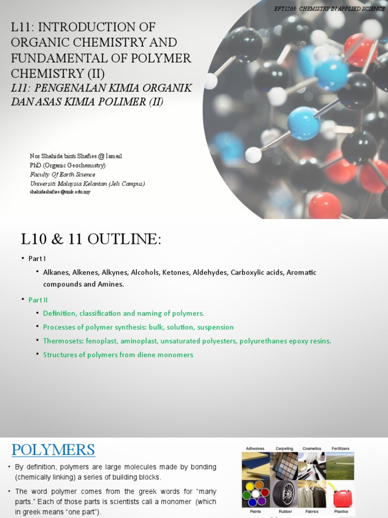 Organic & Polymer Chemistry Basics | PDF | Polymers | Polymerization