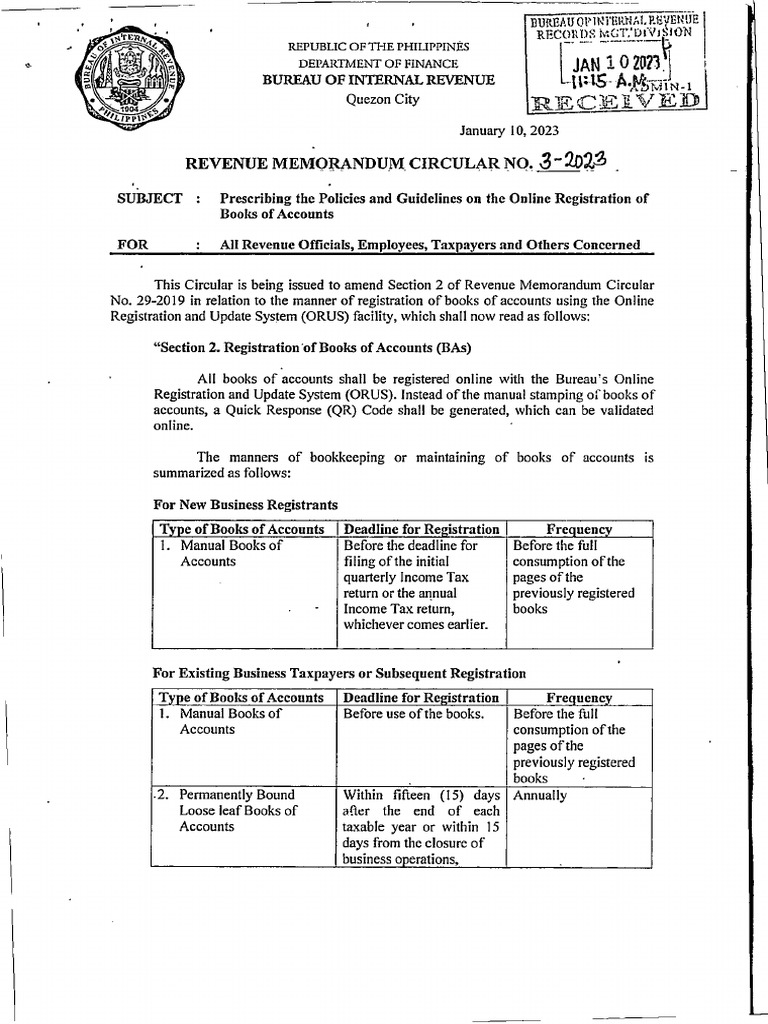 RMC No. 3-2023 | PDF