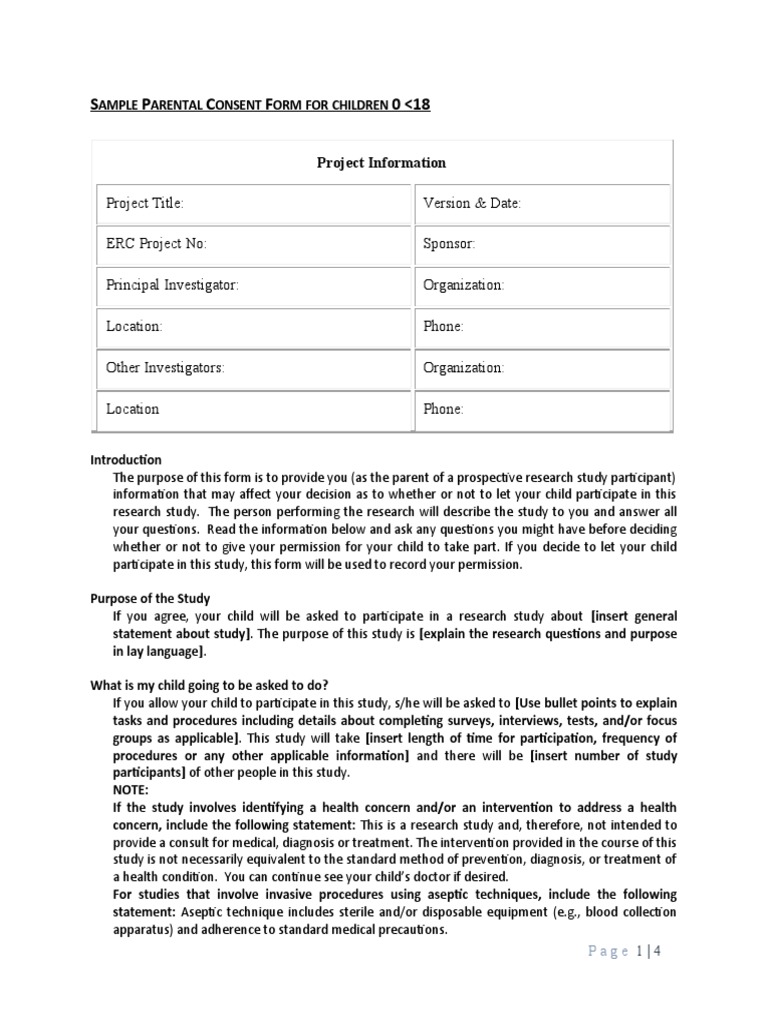 Parental Consent Form | PDF