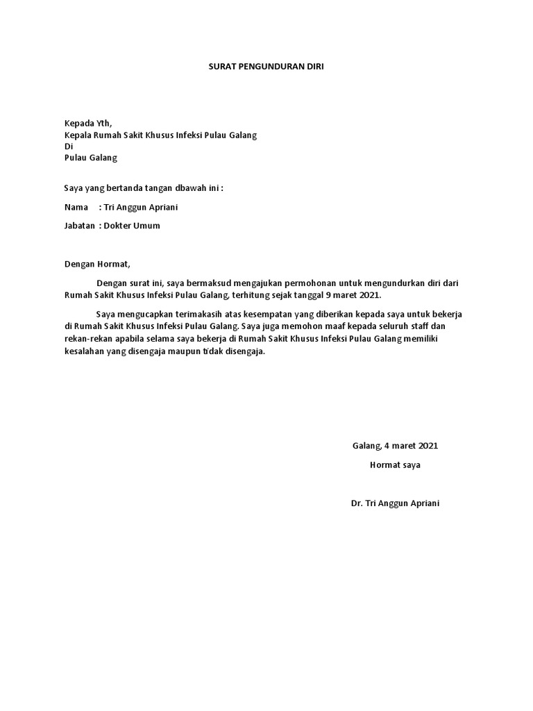 Surat Pengunduran Diri | PDF